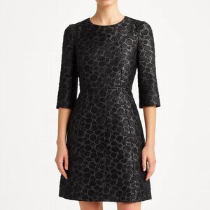 Co. | Grey Dotted Metallic Texture Cocktail Dress